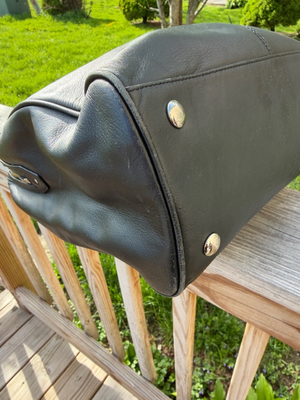 Coach Black Taylor Pebbled Leather Satchel Structured Tote with Front Pocket. - Picture 6 of 12